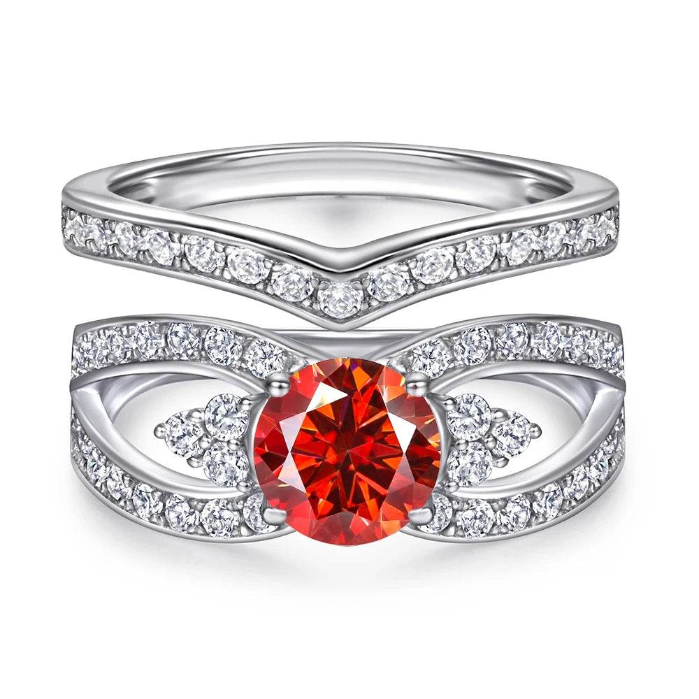 1ct Green Moissanite Double Ring - SnaggIt