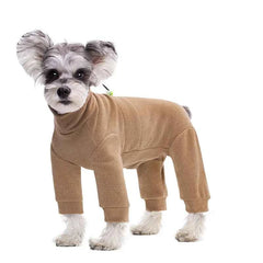 Velvet Dog Pyjamas – Soft Warm High-Neck Jumpsuit with Long Sleeves for Small Dogs