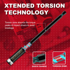 Impact Double Lock Magnetic Bit Holder Set – Universal 1/4" Extension Socket for Power & Manual Screwdrivers