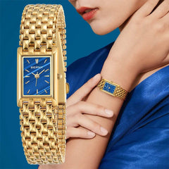 BERNY Women’s Rectangle Gold Quartz Watch - SnaggIt