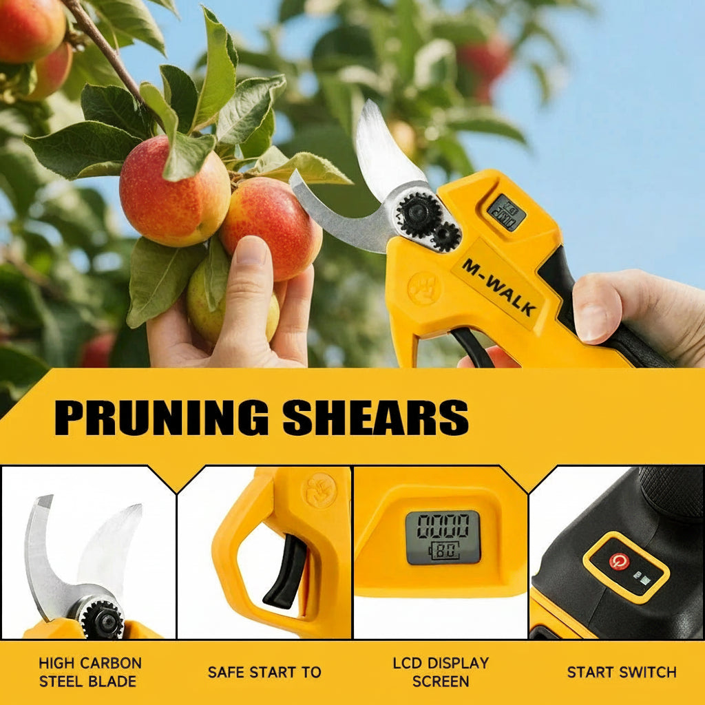 20V Brushless Cordless Electric Pruning Shears – 25mm Power Cutter for Garden & Tree Trimming - Dewalt 20 V Batteries