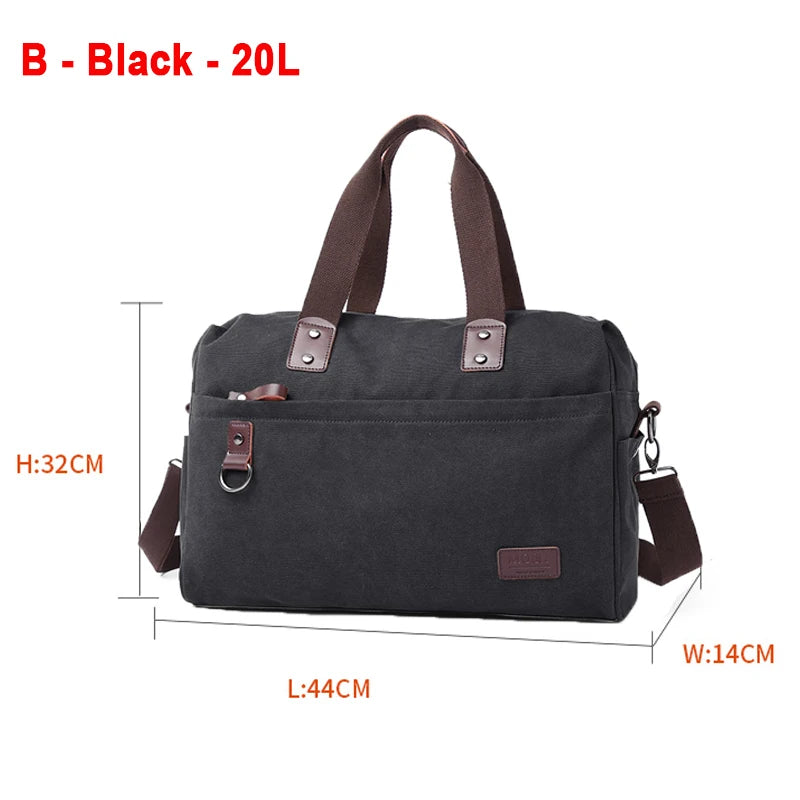 Vintage Canvas & Leather Men’s Travel Duffle Bag