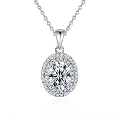 2ct Elliptical Moissanite Ring & Necklace Set - SnaggIt