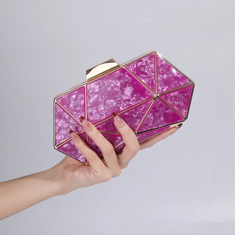 Luxury Acrylic Rhombus Evening Clutch