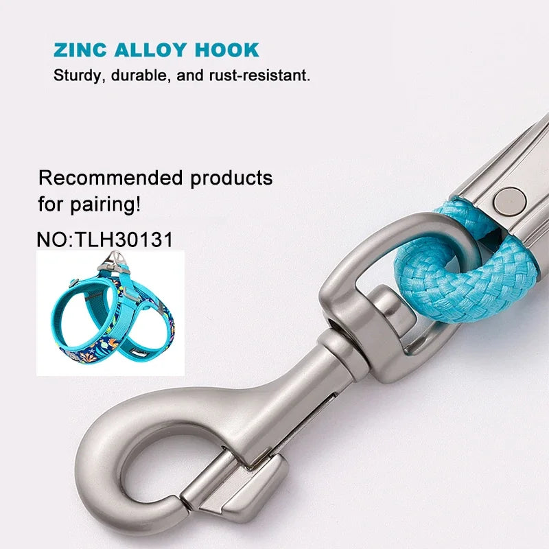 Floral Printing Pet Leash – Padded Handle & Reflective Safety by Snagg A Leash