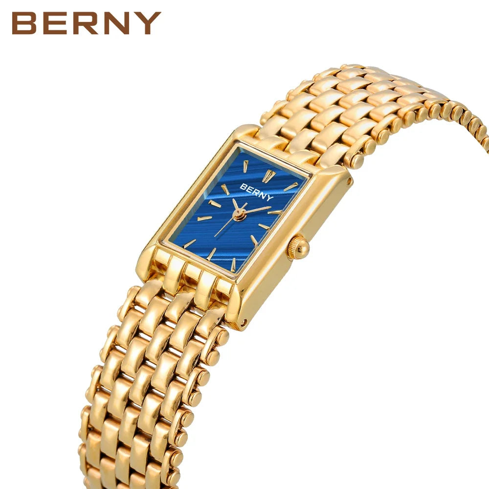 BERNY Women’s Rectangle Gold Quartz Watch