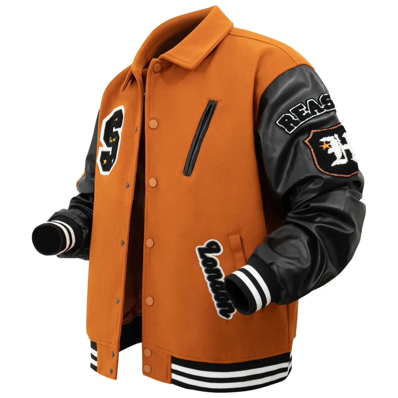 Men’s Vintage Letter Embroidery Bomber Jacket by Snagg A Jacket