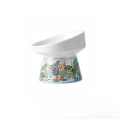 Ceramic Cat Bowl Feeder with Raised Stand - SnaggIt