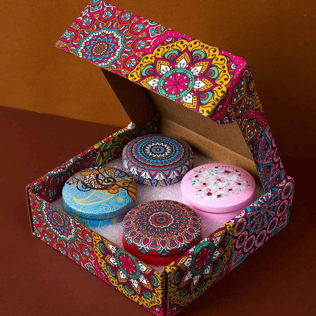 4PCS/Set Vintage Box Scented Candle