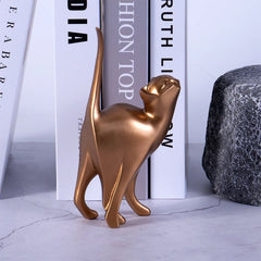 Golden Cat Couple Figurines by Snagg A Sculpture