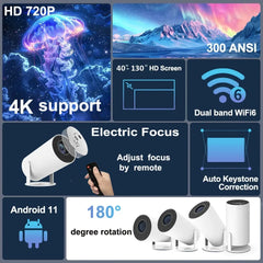 Smart Projector HY300 Plus Android LED Projector with 4K Support by Snagg A Projector