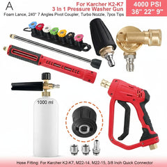 4000 PSI Spray Gun with Nozzles & Foam Lance Kit by Snagg A Foam Cannon