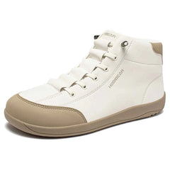 Wide Toe Barefoot Ankle Boots – Unisex Zero-Drop Mid-Top Shoes with Faux Leather Upper