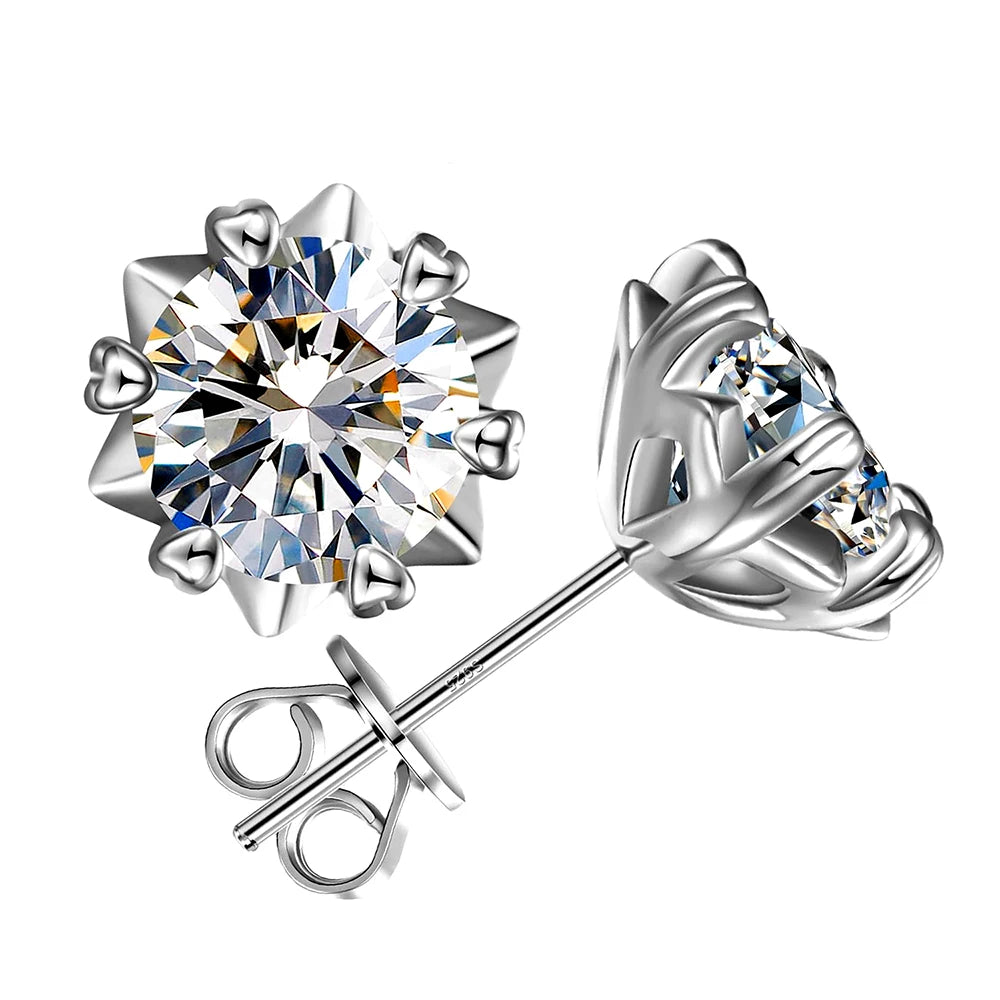 1CT Moissanite Stud Earrings
