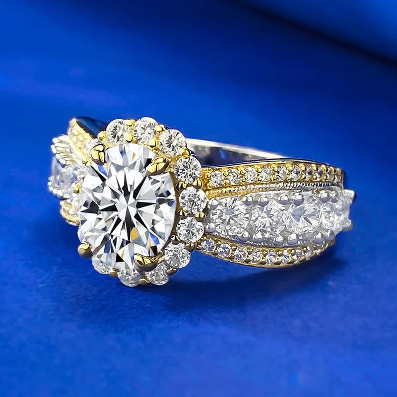 Oval Moissanite Ring 6x8MM