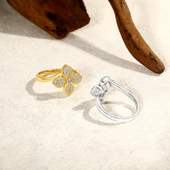 Original Moissanite Cross Flower Ring