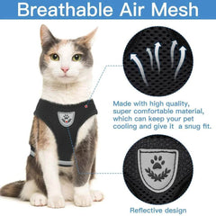Breathable Escape-Proof Cat Harness & Leash Set - SnaggIt