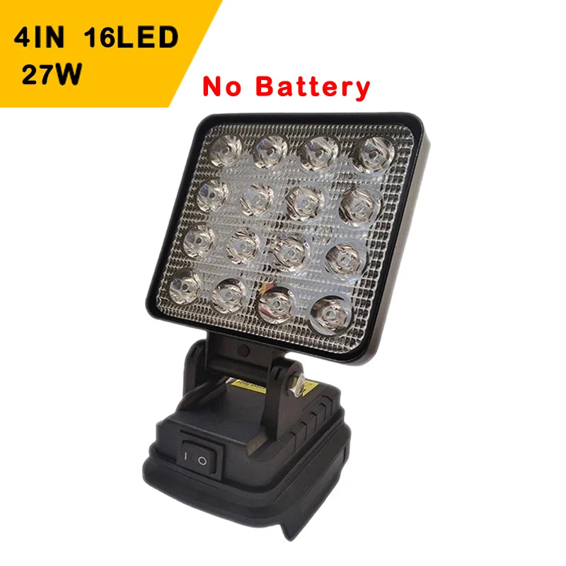 18V Cordless Outdoor Work Spotlight – Multi-Head LED Portable Light