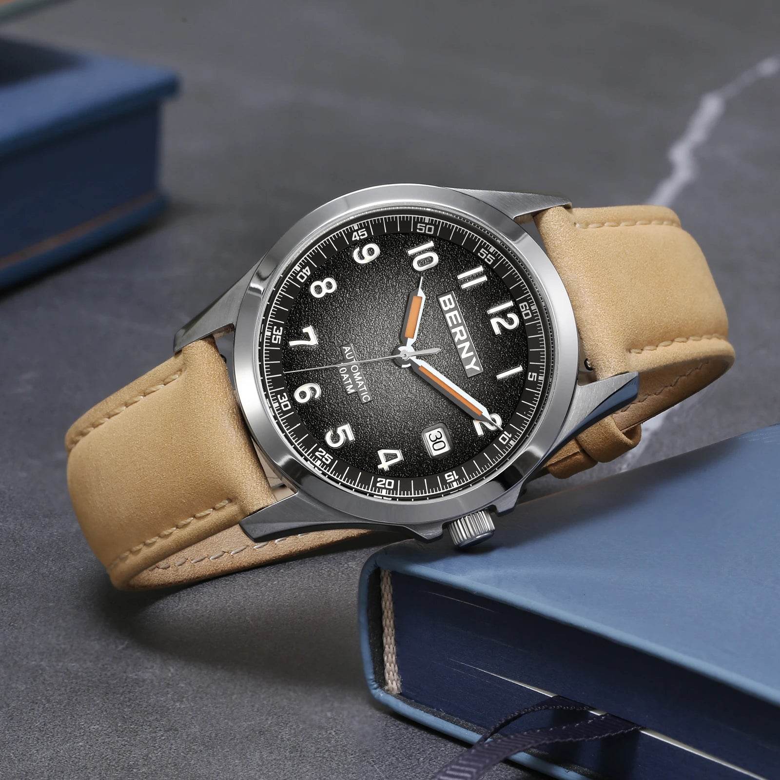 BERNY AM7110VM Frosted Dial Automatic Watch - SnaggIt