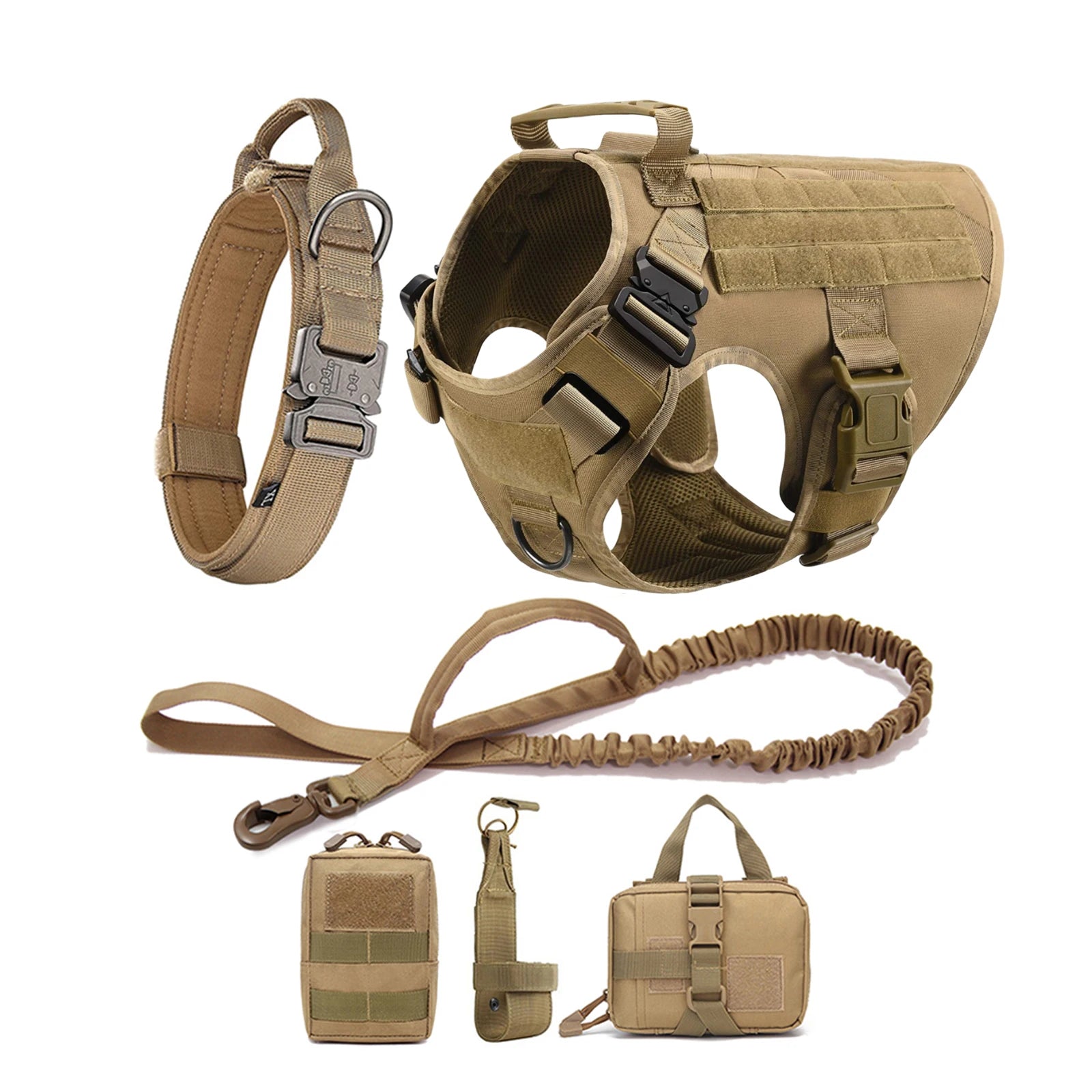Tactical Dog Harness with MOLLE Pouches – Training Vest for Medium & Large Dogs, German Shepherd