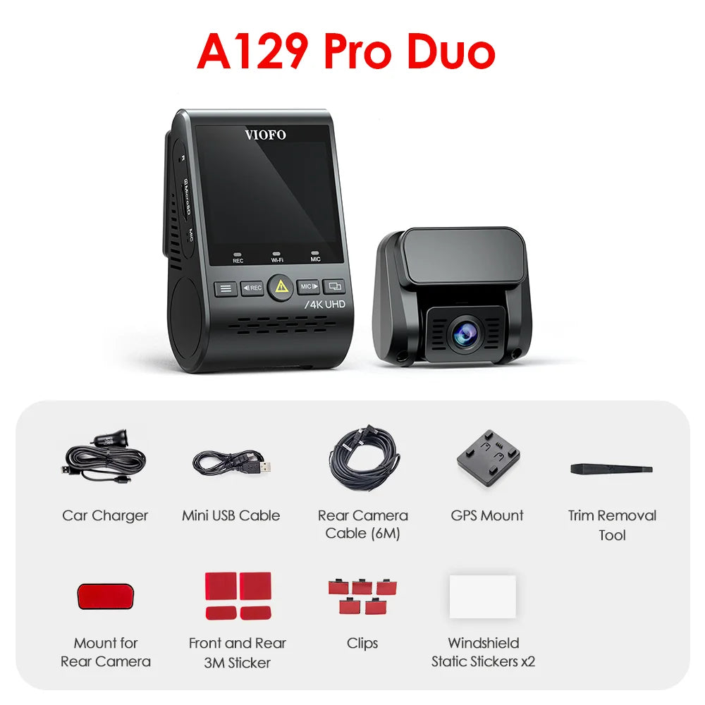 4K Ultra HD Dual Dash Cam | Sony 8MP Night Vision & Buffered Parking