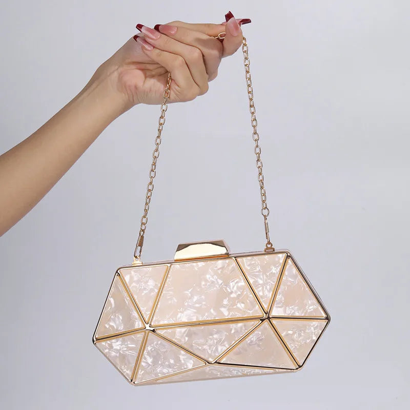 Luxury Acrylic Rhombus Evening Clutch