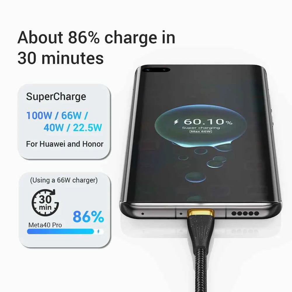 3-in-1 USB Charging Cable 100W 6A | USB-C Lightning Micro-USB Fast Charging for iPhone 14 Samsung Xiaomi