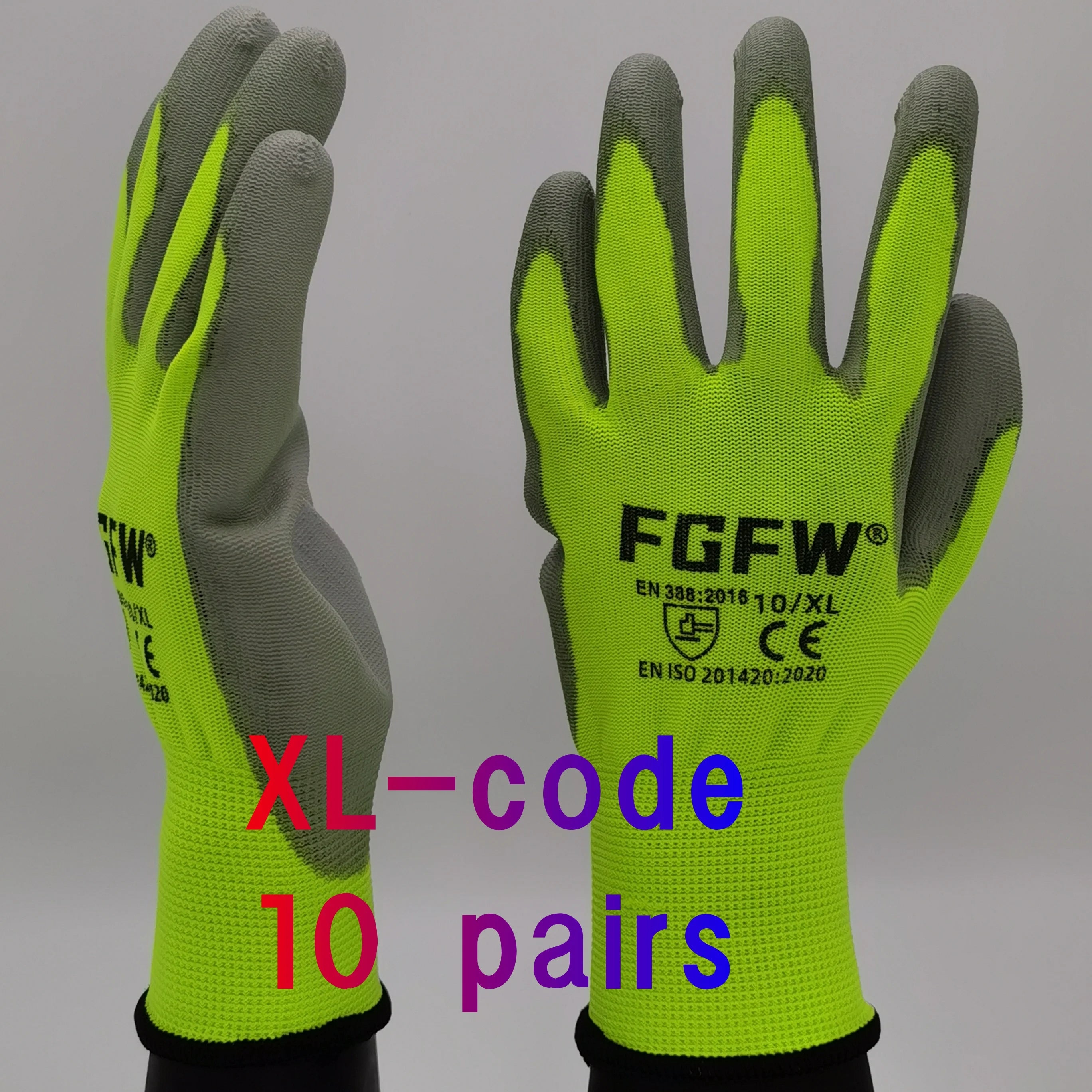 10 Pairs PU Coated Work Gloves by Snagg A Gloves
