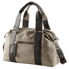Vintage Canvas & Leather Men’s Travel Duffle Bag