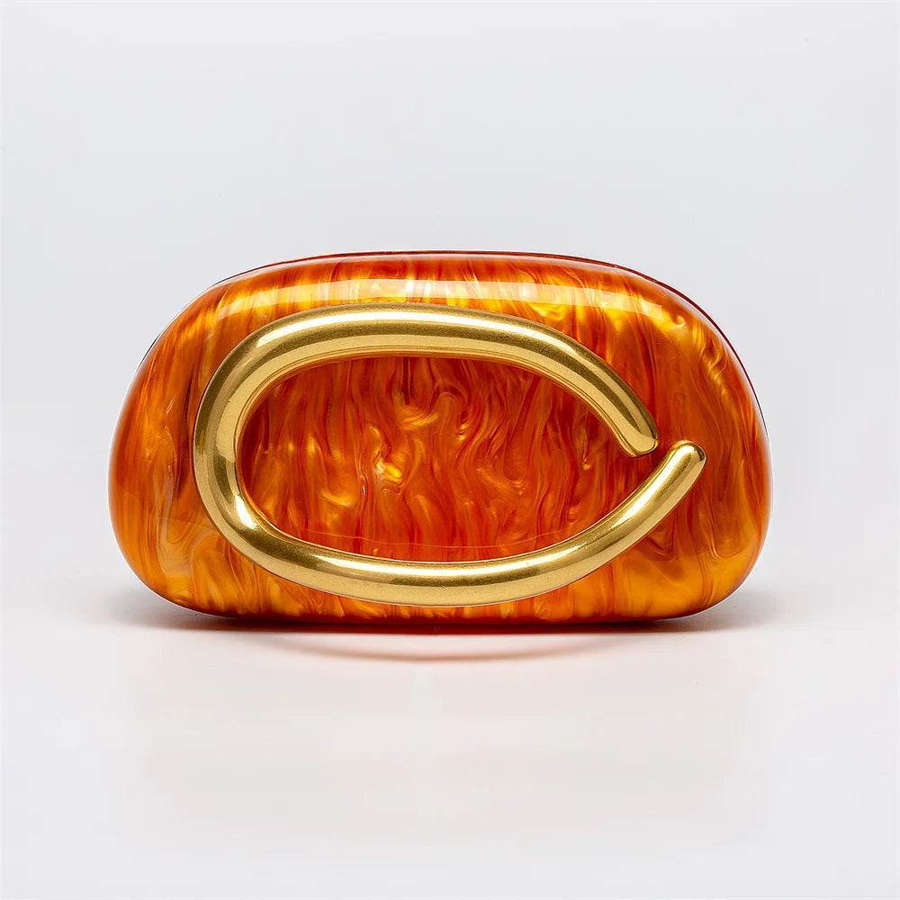 Brass Letter Acrylic Box Clutch - SnaggIt