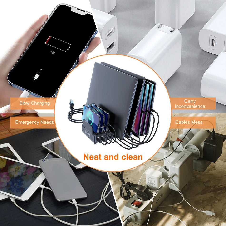 500W USB C Charger 10 Ports GaN Charging Station Stand by Snagg A Charging Station