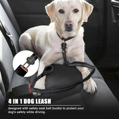 Bungee Dog Leash with Car Seatbelt – Heavy-Duty Reflective No-Pull Tactical Lead for Large Dogs