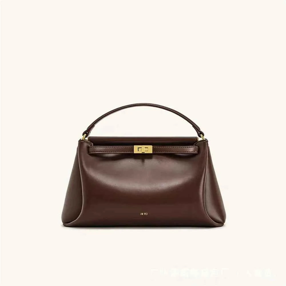 French-Style Snap Closure Women's Crossbody Bag – Small Exclusive High-End Genuine Leather Shoulder Bag