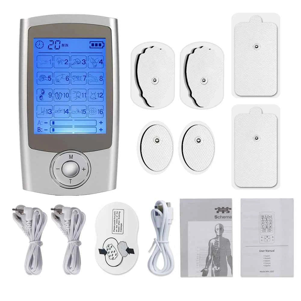 16 Mode TENS & EMS Muscle Stimulator – Portable Dual Channel Therapy Device