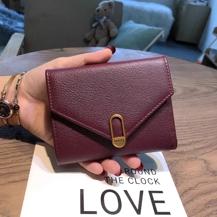 Soft Genuine Short Wallet for Women