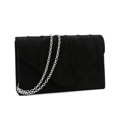 Silver Envelope Velvet Clutch