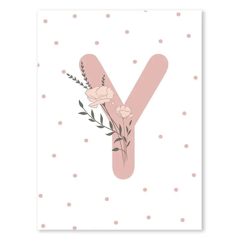 Pink Butterfly And Letters Wall Art by Snagg A Print