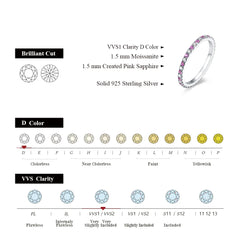 Round Moissanite & Sapphire Stackable Wedding Band