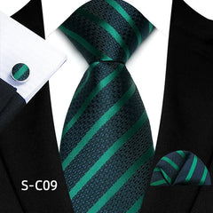 Luxury Business Tie Set — 8cm Men’s Formal Striped Necktie with Matching Accessories