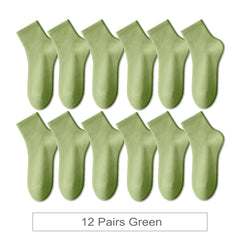 12 Pair Soft Cotton Ankle Colourful Socks Everyday Breathable Set