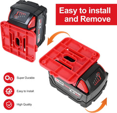 5PCS Wall Mount Set Heavy Duty Battery Brackets Compatible with DeWalt, Makita & Milwaukee