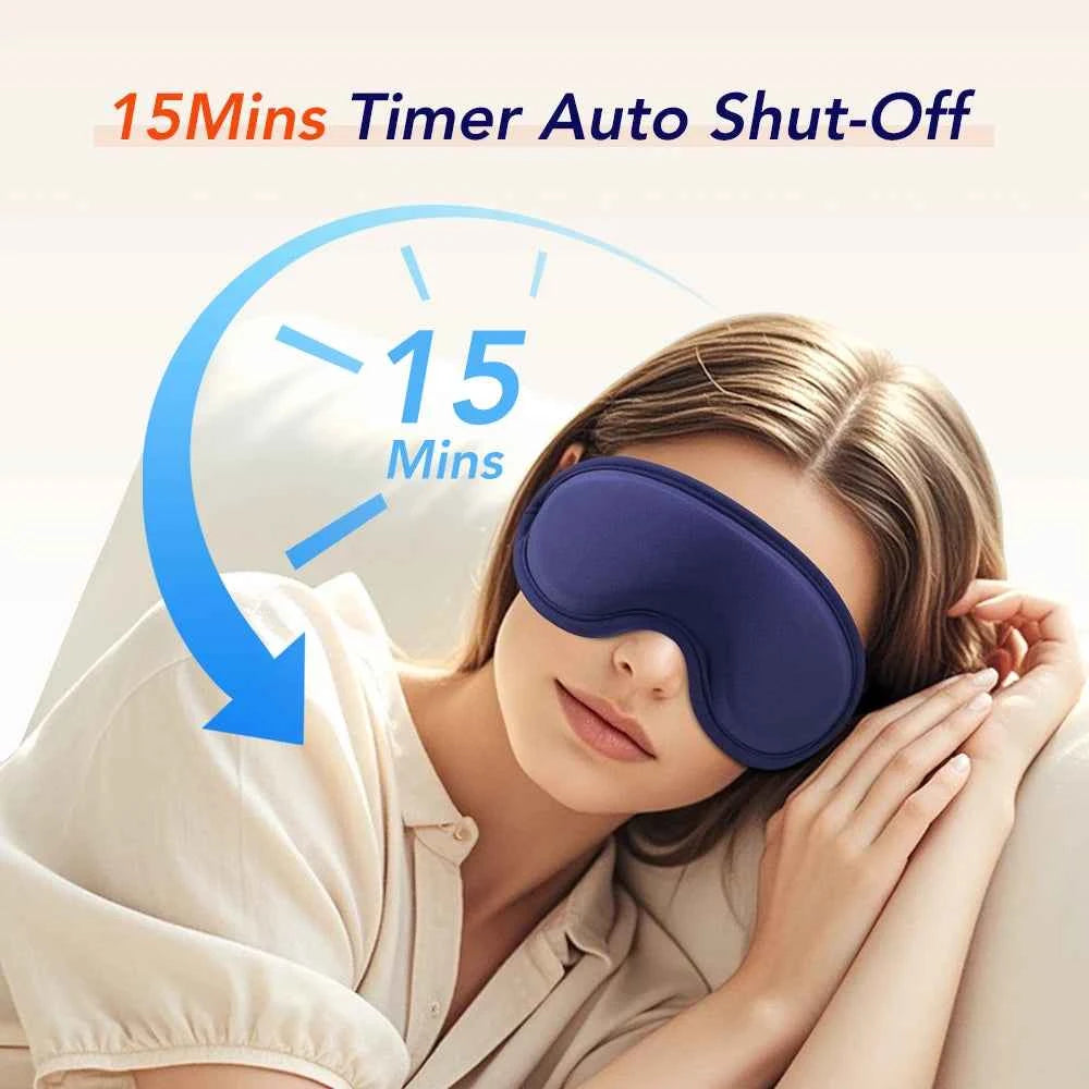 USB Electric Heated Eye Mask – 3D Vibration Eye Massager & Sleep Shading Relief System