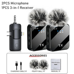 3 in 1 Wireless Lavalier Microphone – Clip-On Mic with Noise Reduction by Snagg A Microphone
