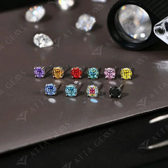 0.5CT Colored Moissanite Stud Earrings