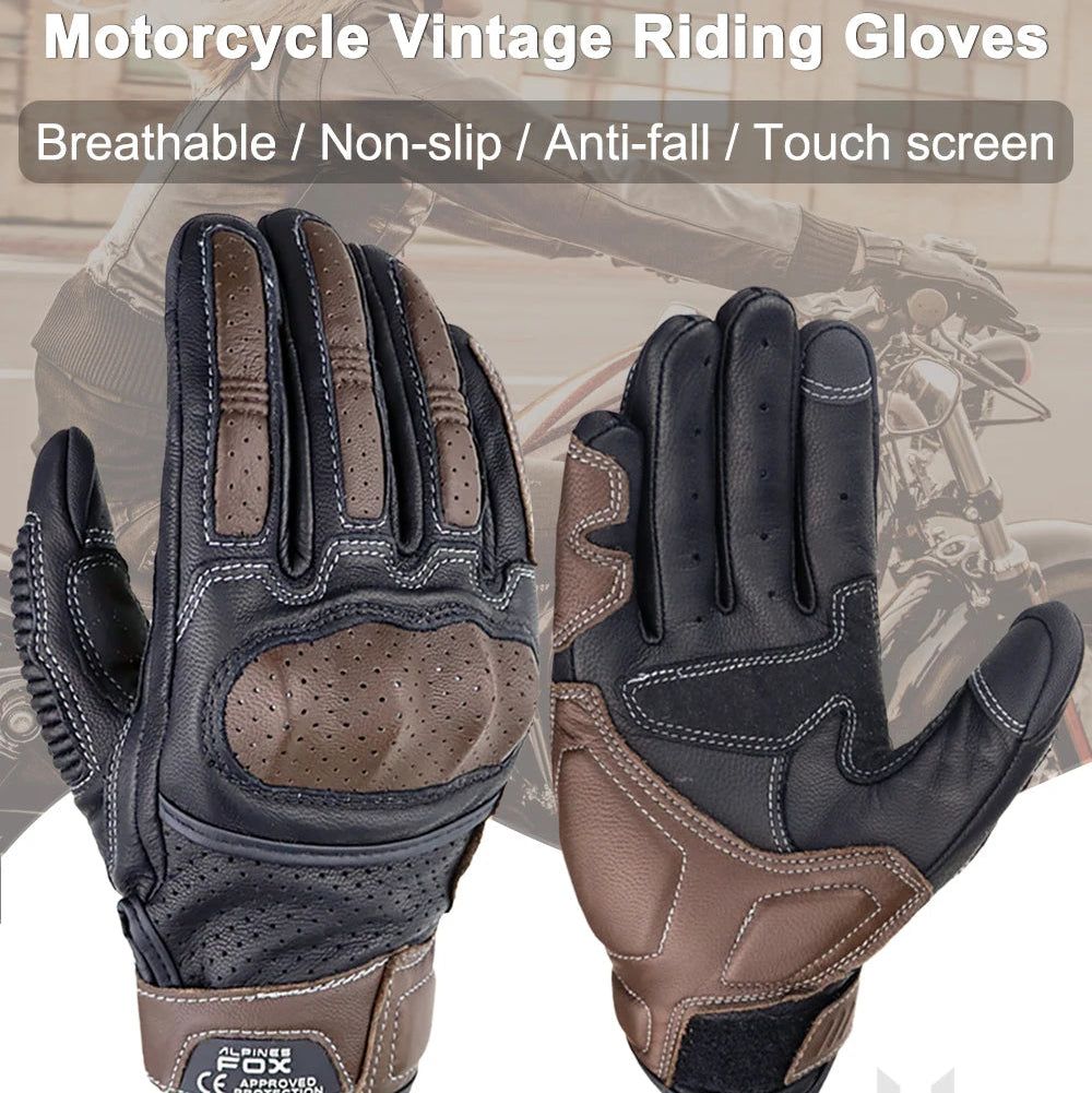 Retro Leather Motorcycle Gloves by Snagg A Motorcycle Gloves
