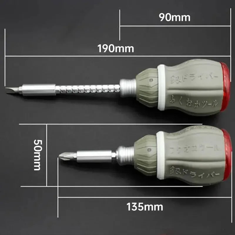 Ultra-Short Magnetic Ratchet Screwdriver Set