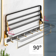 Black & Gold Aluminum Wall-Mounted Towel Rack – 60 cm by Snagg A Rack
