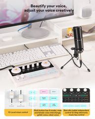 Sound Card & Microphone Set – Audio Interface with Condenser Mic for Live Streaming & Recording by Snagg An Audio Mixer