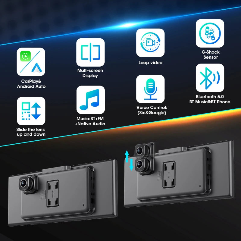 11.26" 4K Car DVR – Portable Dash Cam with Wireless CarPlay, Android Auto & 5G WiFi Navigation by Snagg A Car DVR