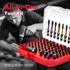 83 Pcs Magnetic Driver Bit Set – Phillips, Slotted, Torx, Hex & Pozi with Socket Adapter and Storage Case
